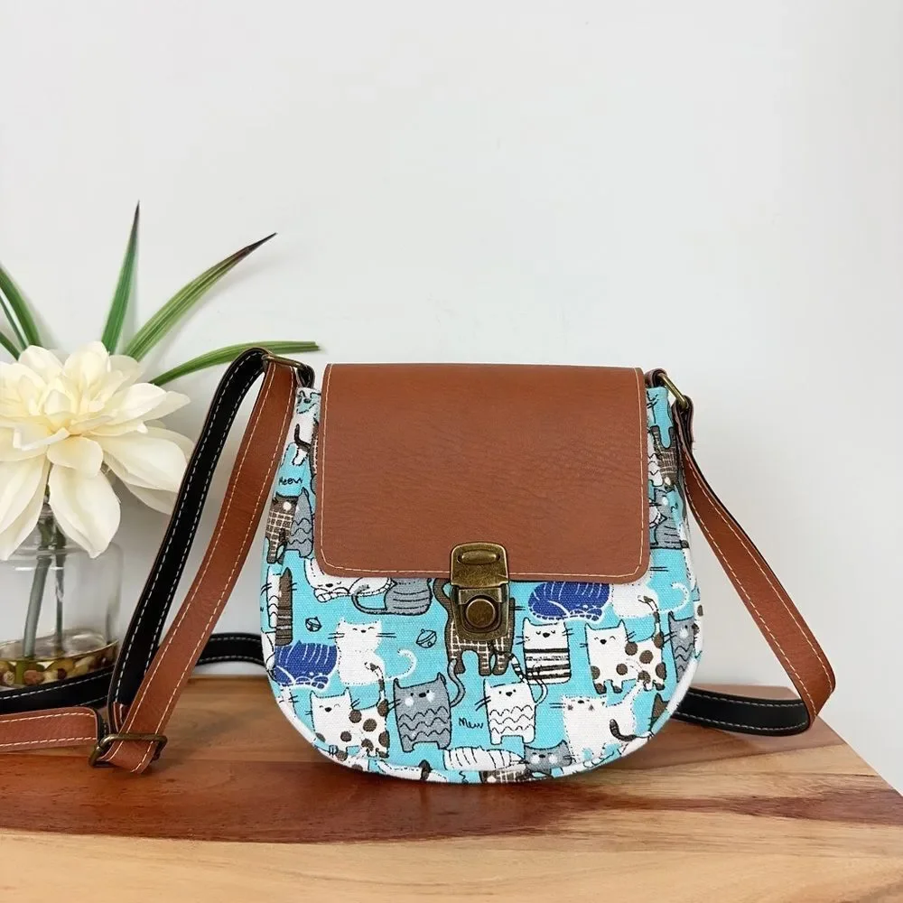 New Small Crossbody bag with cat‎ prints